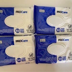 4 packs Procare Disposable Adult Washcloth No Rinse Wipes